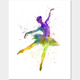 Classical ballet girl in watercolor Posters and Art